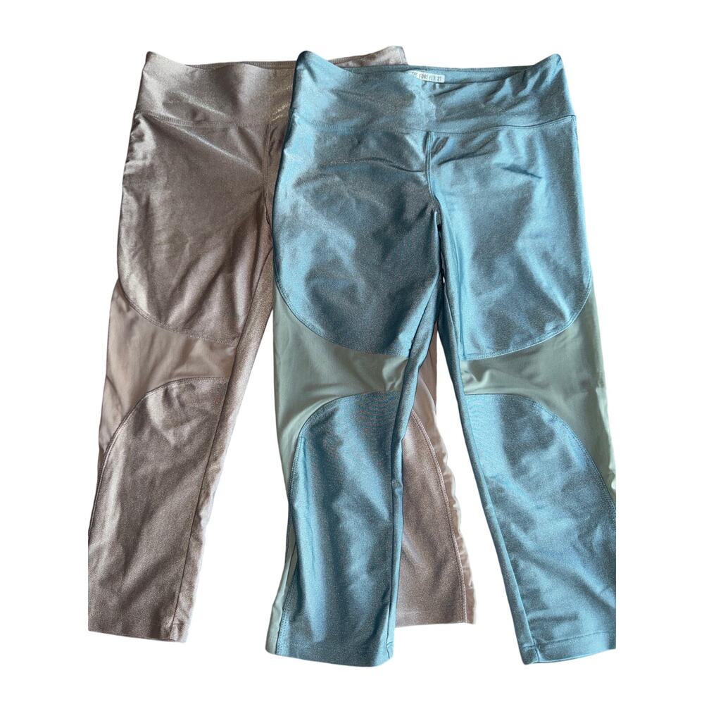 set of 2 forever 21 Leggings size M blue and pink